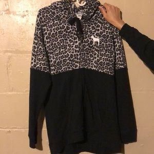 Cheetah print black Victoria’s Secret hoody